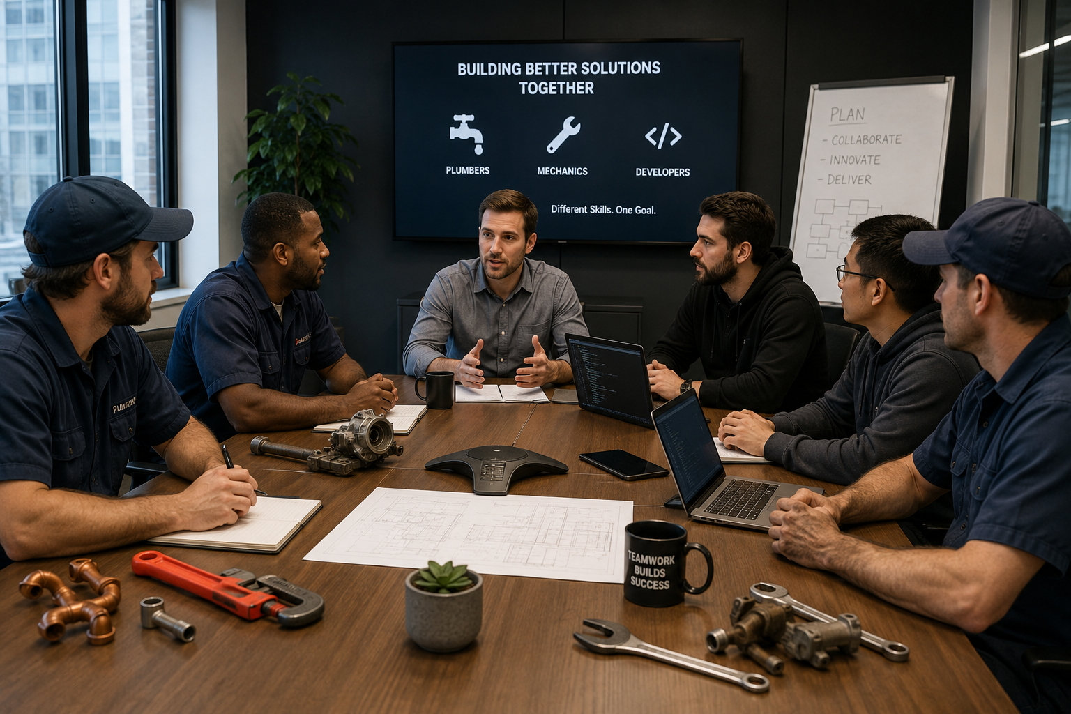 Professional team collaboration